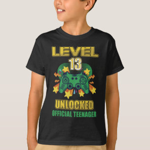 T-shirt Adolescent officiel Niveau 13 Déverrouillé Anniver