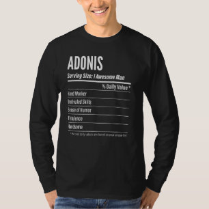 T-shirt Adonis Taille du service Nutrition Étiquette Calor