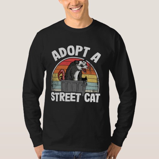 T-shirt Adopt A Street Cat Opossum Meme Trash Possum (Devant)