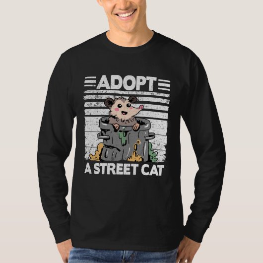T-shirt Adopt A Street Cat Opossum Meme Trash Possum  2 (Devant)