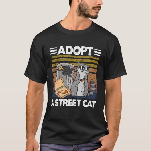 T-shirt Adopt A Street Cat Trash Can Garbage Panda Pizza R (Devant)