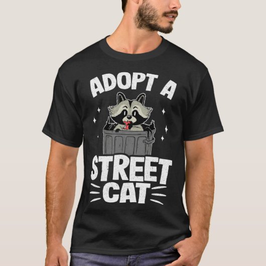 T-shirt Adopt A Street Cat Trash Garbage Panda Raccoon (Devant)