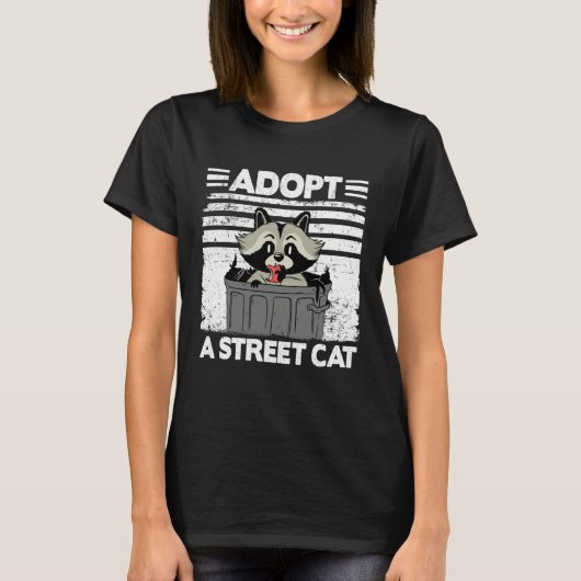 T-shirt Adopt A Street Cat Trash Garbage Panda Raccoon 1 (Devant)