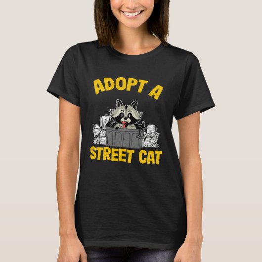 T-shirt Adopt A Street Cat Trash Garbage Panda Raccoon  3 (Devant)