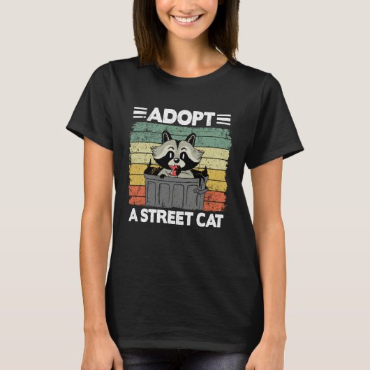 T-shirt Adopt A Street Cat Trash Garbage Panda Raccoon 3 (Devant)