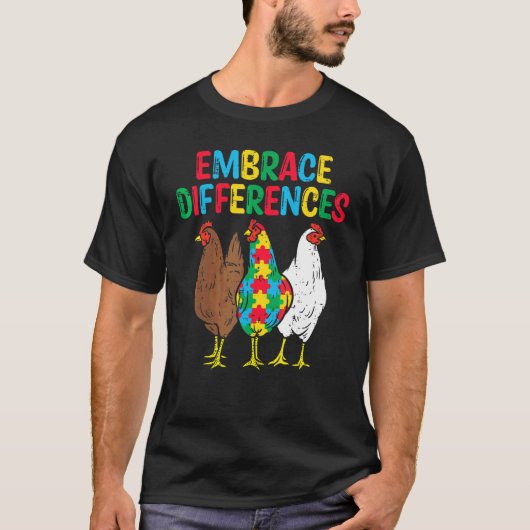 T-shirt Adopter les différences 3 Poulets Puzzle Sensibili (Devant)