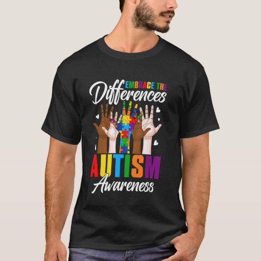 T-shirt Adopter les différences Autisme Sensibilisation Ma (Devant)