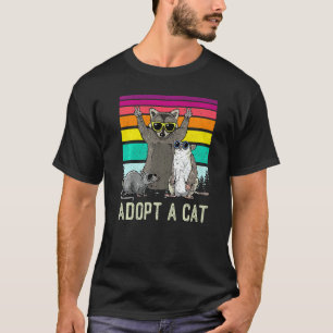T-shirt Adopter Un Chat Dans La Boîte Animal Raton Laveur 
