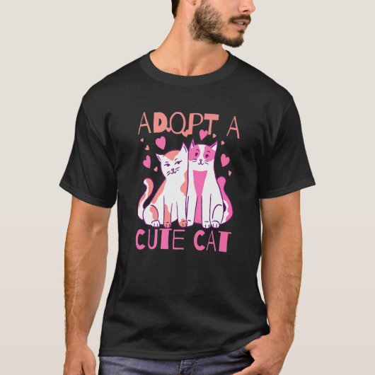 T-shirt Adopter Un Chat Mignon (Devant)