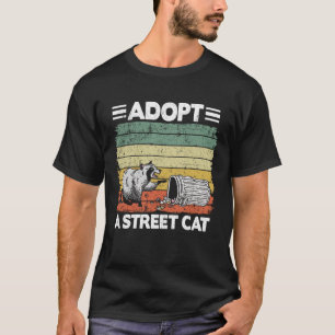 T-shirt Adopter Un Raccoon De Chat De Rue 2