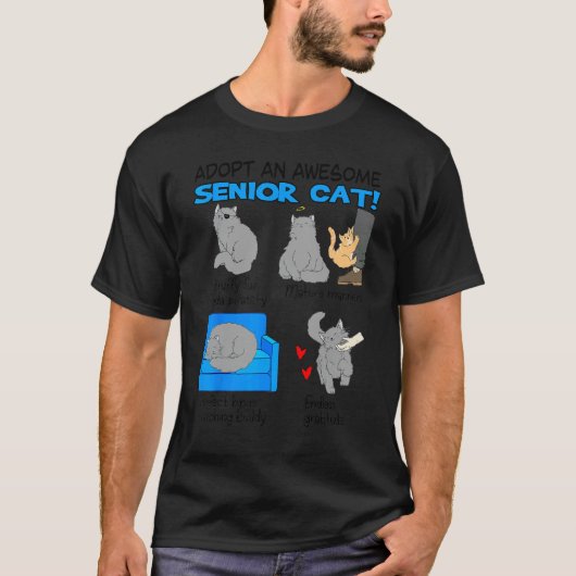 T-shirt Adopter un super chat âgé (Devant)