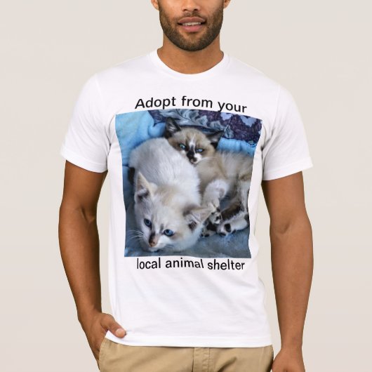 T-shirt Adoptez à partir de votre refuge animal local (Devant)