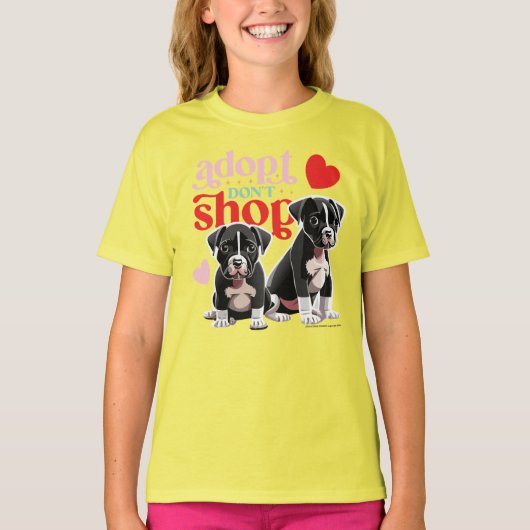 T-shirt Adoptez Don't Shop ! (Devant)