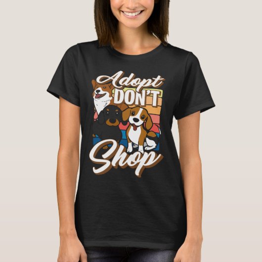 T-shirt Adoptez Don't Shop Animal Rescue Activist Chien (Devant)