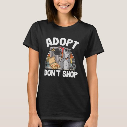 T-shirt Adoptez Don't Shop Raccoon 1 (Devant)