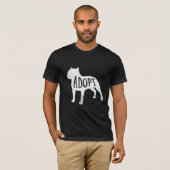 T-shirt Adoptez la chemise de silhouette de pitbull (Devant entier)