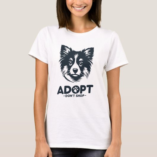 T-shirt Adoptez, n'achetez pas 3 (Devant)