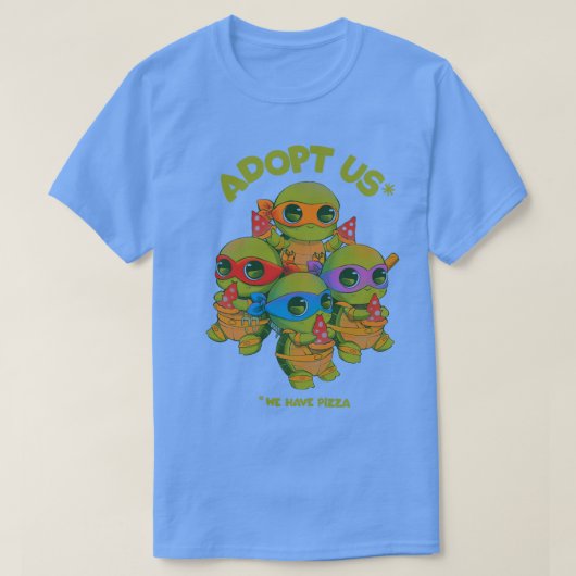 T-shirt Adoptez-nous Nous avons la pizza (Design devant)