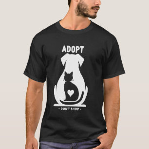 T-shirt Adoption d'animaux Chats et Chiens Adoptez Ne maga