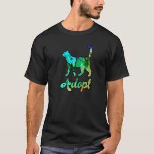 T-shirt Adoption de chat arc-en-ciel coloré