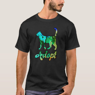 T-shirt Adoption de chat arc-en-ciel coloré