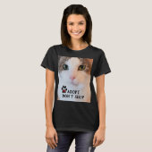 T-shirt Adoption de chat / Photo de chat blanc sur noir (Devant entier)
