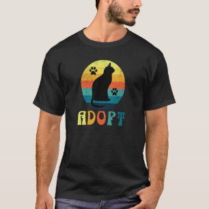 T-shirt Adoption de chat Vintage Retro Refuge Animal Adopt