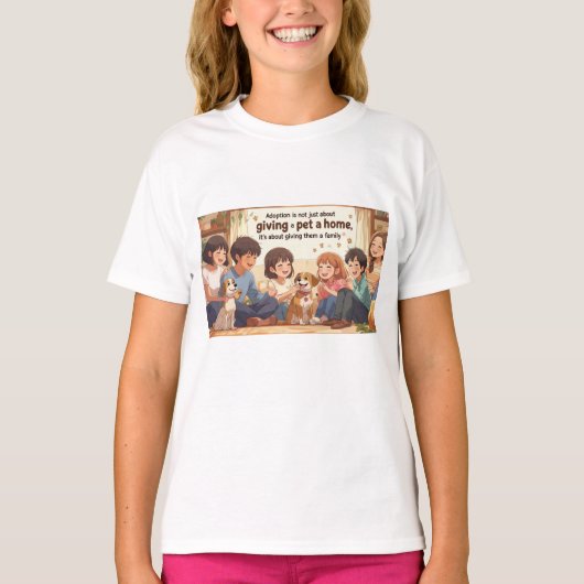 T-Shirt-Adoption T-Shirt - "Donner à un animal de (Devant)