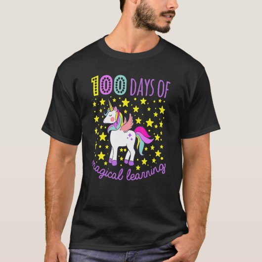 T-shirt Adorable 100 Jours De Magical Learning School Unic (Devant)