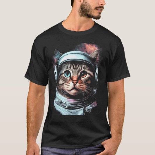T-shirt Adorable Astronaut Cat Kitty Illustration (Devant)