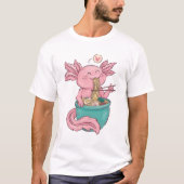 T-shirt Adorable Axolotl manger Ramen (Devant)