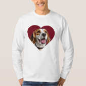 T-shirt Adorable Beagle in Heart Shape Design (Devant)