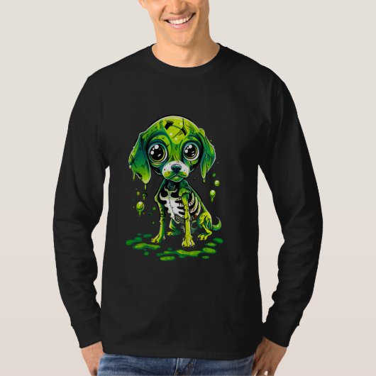 T-shirt Adorable Beagle Zombie avec grands yeux (Devant)