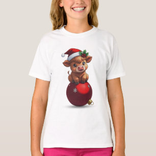 T-shirt adorable bébé vache des Highlands assis