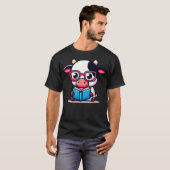T-shirt Adorable Book Lover Cow With Reading Glasses Cute (Devant entier)