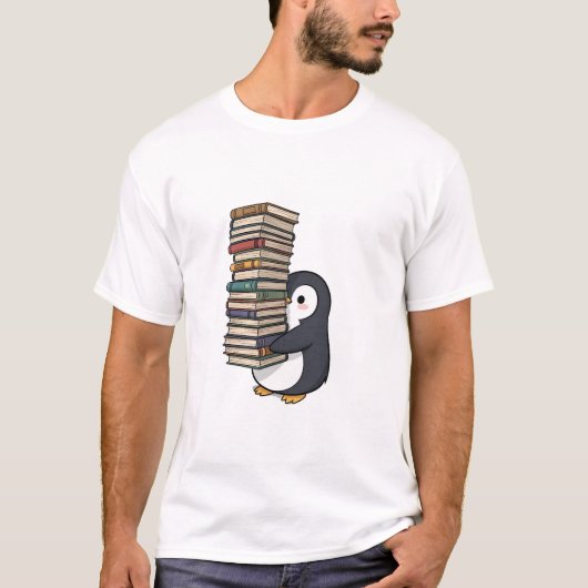 T-shirt Adorable Bookworm Penguin (Devant)