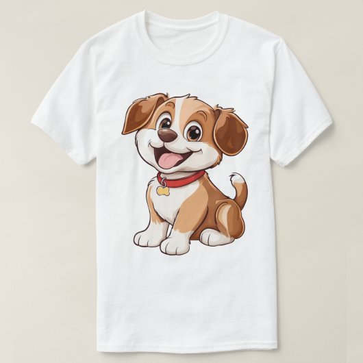 T-shirt Adorable Cartoon Puppy (Design devant)