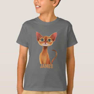 T-shirt Adorable Chat Abyssinien Orange Personnalisé