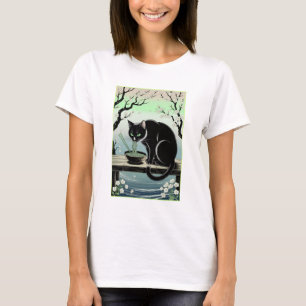 T-shirt Adorable Chat Mangeant du Ramen
