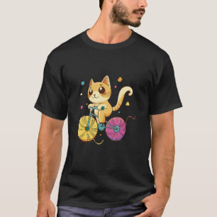 T-shirt Adorable Chat Riding a Bike Jouer & Charming Ill