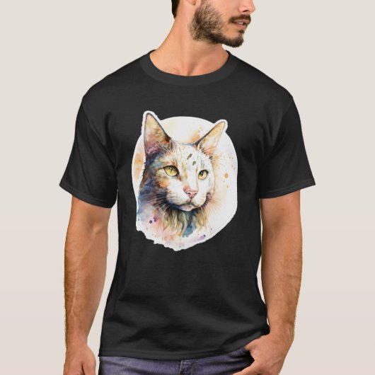 T-shirt adorable chatte d'aquarelle originale unique adora (Devant)