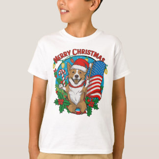 T-shirt adorable chien de Noël