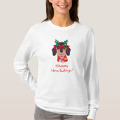 T-shirt adorable chien de Noël Howlidays Doxie Funny Dachs (Devant)
