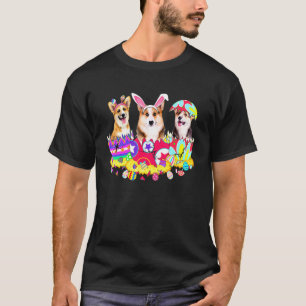 T-shirt Adorable chien de Pâques corgi lapin