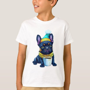 T-shirt Adorable Chien de taureau en Santa Hat et Scarf