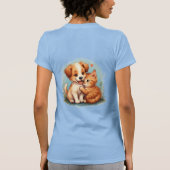 T-shirt Adorable Chiot et Kitten Accrochage (Dos)