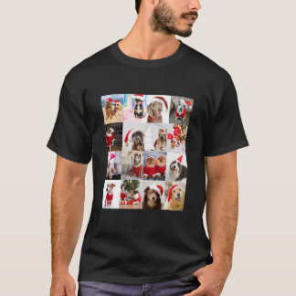 T-shirt Adorable Christmas Dog Photo Collage Classic T-Shi