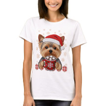 Adorable Christmas Yorkshire Terrier