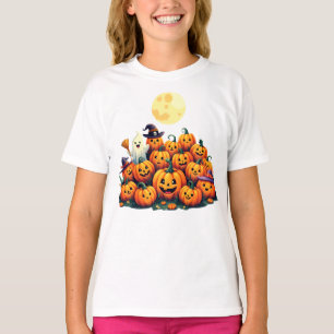 T-shirt Adorable Citrouilles d'Halloween avec des visages 