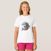 T-shirt adorable dauphin de Noël (Devant entier)